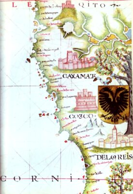 Karte von der Küste Perus 16. Jahrhundert © Wikimedia Commons